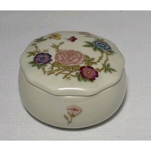 Takahashi East Wind Floral Ceramic Trinket Box Ring Holder